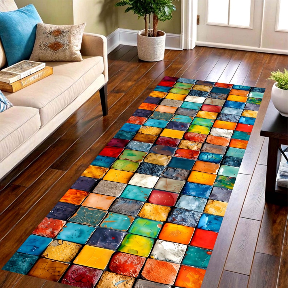 Commercial Printing House - Alfombra larga de mosaico de colores,