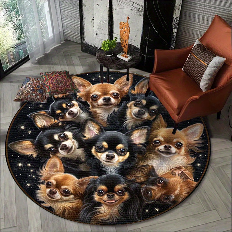 Commercial Printing House - Alfombra Redonda con Estampado de Chihuahua