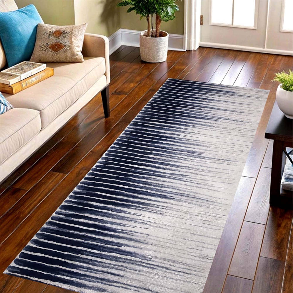 Commercial Printing House - Alfombra larga con rayas degradadas en
